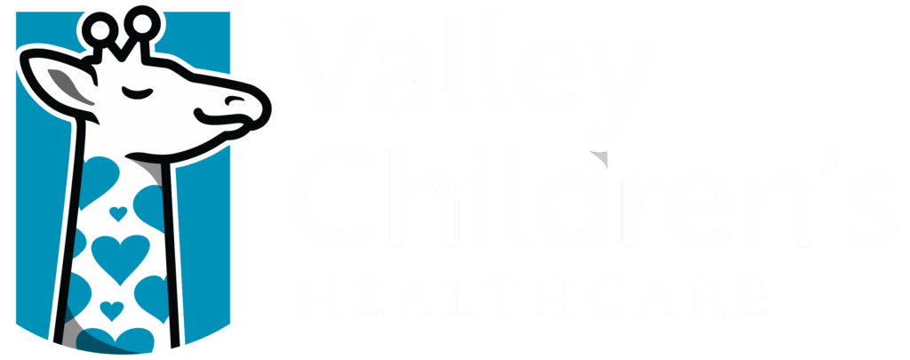 A cartoon giraffe with blue heart-shaped spots and a content expression stands inside a blue rectangle. The logo is partially obscured by white text.